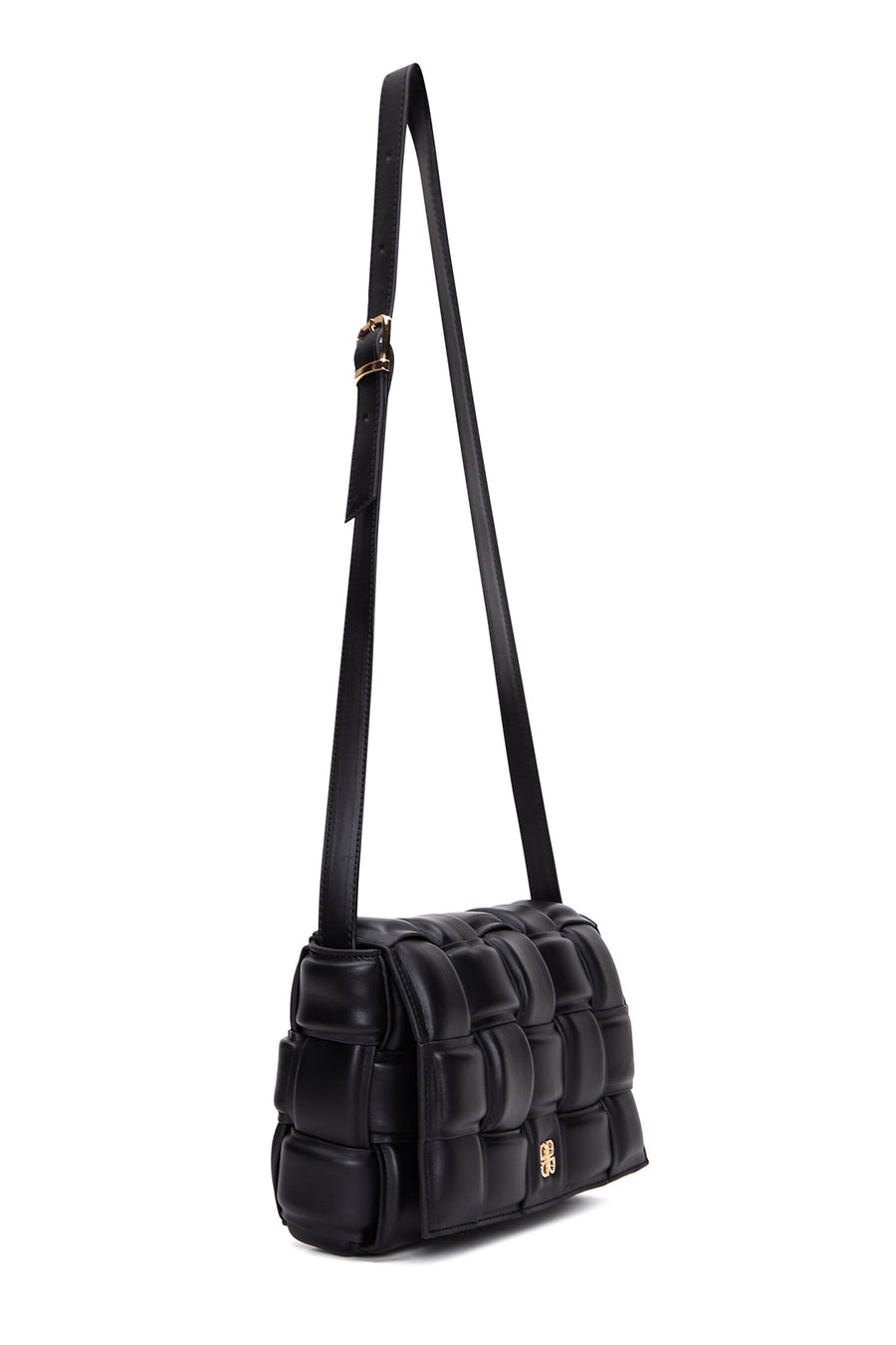 Women's Black Braided Shoulder Bag