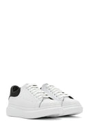 Men's White Lace-up Thick-Sole Leather Sneaker | Derimod