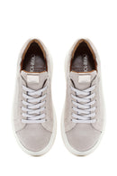 Women's Beige Lace-Up Chunky Sole Suede Leather Sneakers | Derimod