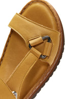 Women's Tan Leather Comfort Sandals | Derimod