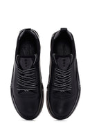 Men's Black Lace-up Leather Sneaker | Derimod