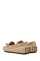 Kadın Bej Fiyonklu Deri Loafer | Derimod