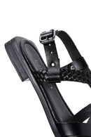 Women's Black Leather Sandals | Derimod