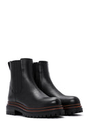 Women's Black Leather Thick Soled Chelsea Boots | Derimod