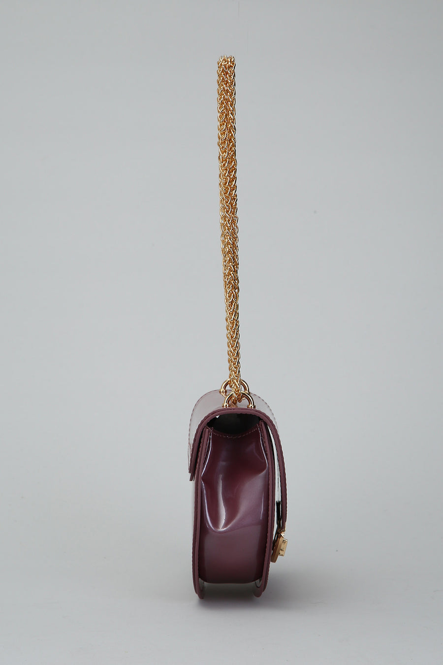 Lilac Women's Leather Shoulder Bag with Chain Handle