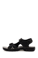 Men's Black Leather Sandals | Derimod