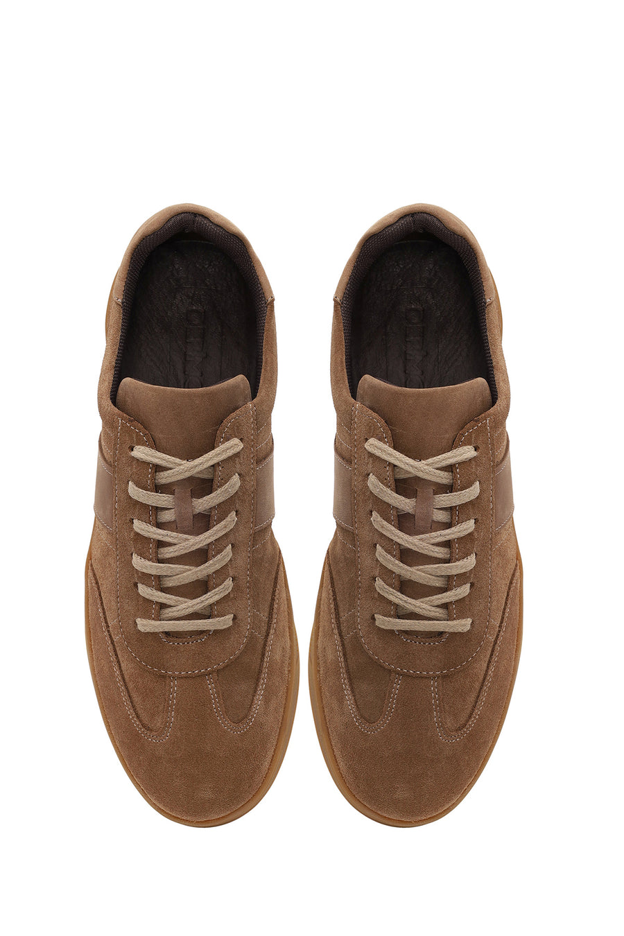 Erkek Vizon Bağcıklı Süet Deri Sneaker