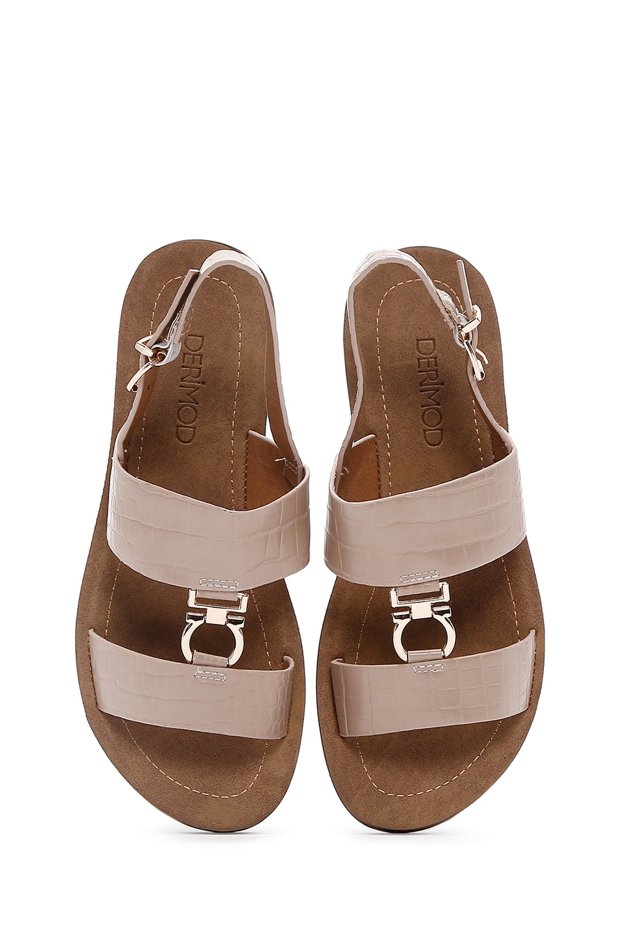 Women's Beige Ankle Strap Sandals