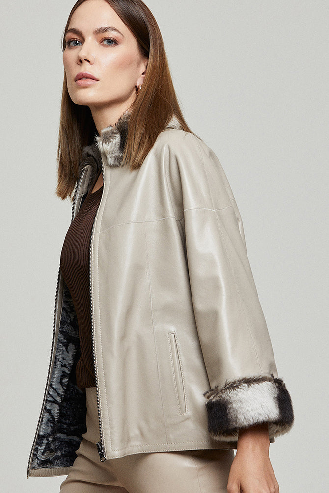 Della Women's Leather Double-Sided Jacket