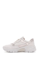 Women's Beige Leather Sneaker | Derimod