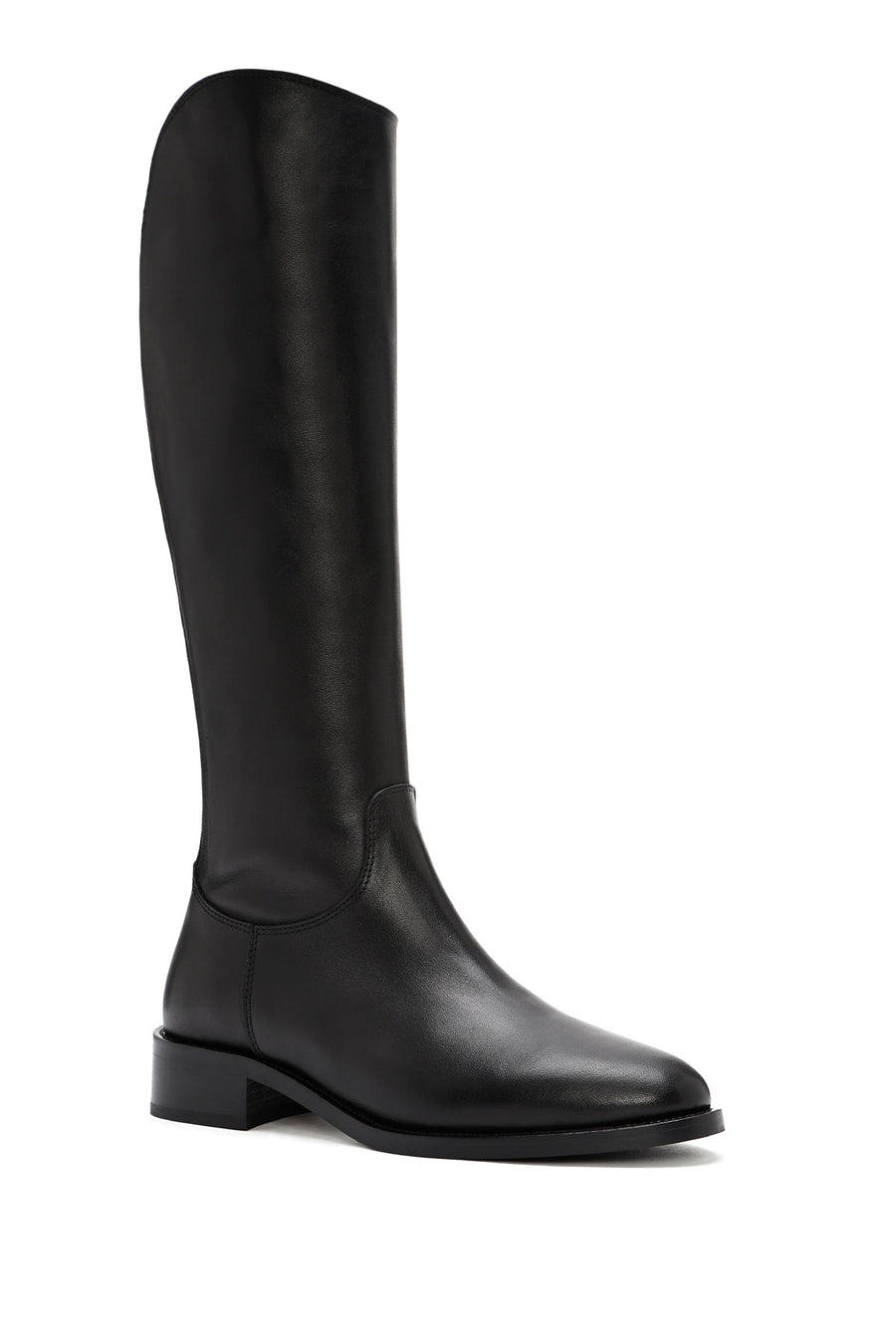 Women's Black Zippered Leather Boots