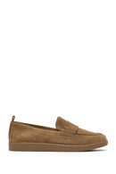 Women's Tan Suede Leather Loafer | Derimod