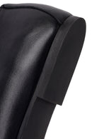 Woman Black Buckled Leather Ballet Flat | Derimod