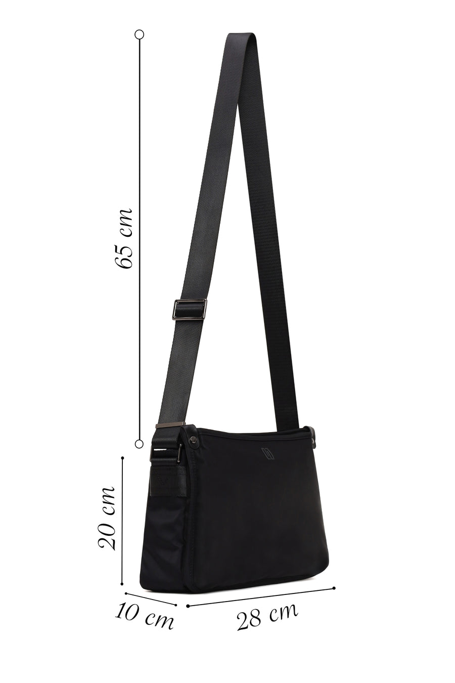 Male Black Fabric Mini Crossbody Bag
