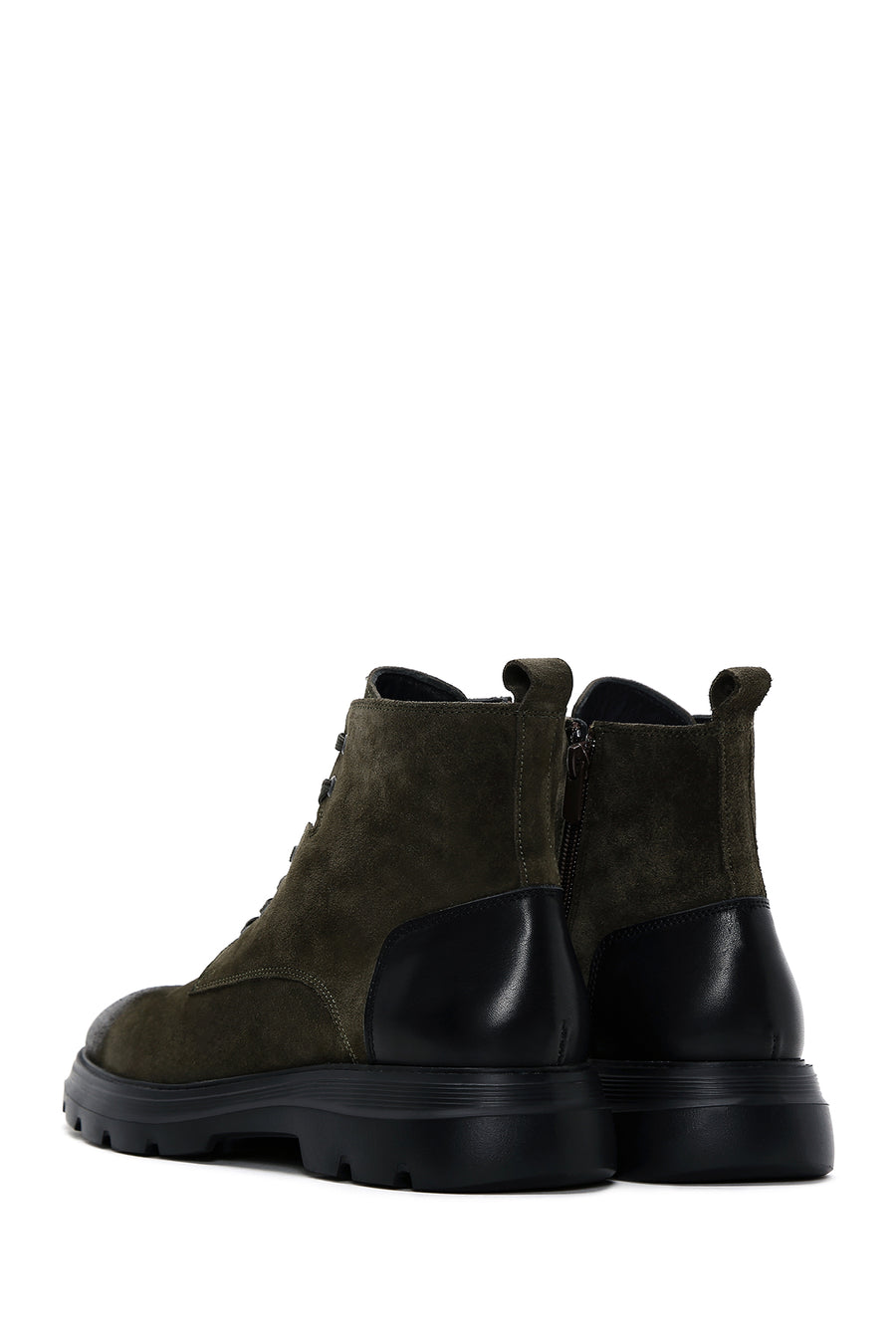 Erkek Haki Süet Deri Casual Bot