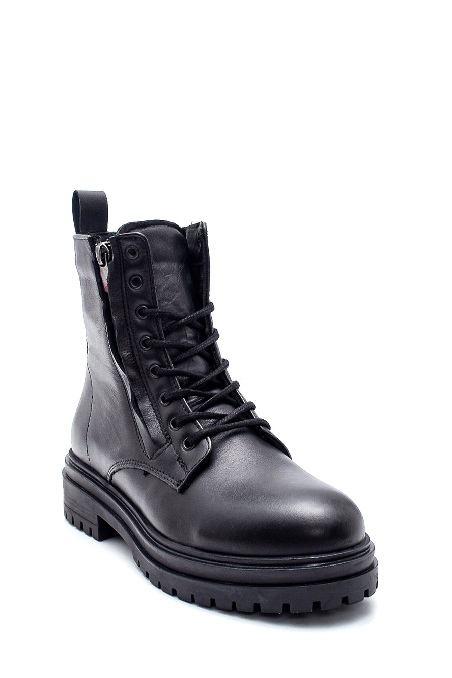 Women's Leather Zippered Boots