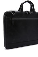 Men's Black Leather Briefcase | Derimod