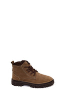 Male Beige Zip Closure Thick-Soled Nubuck Leather Boots | Derimod