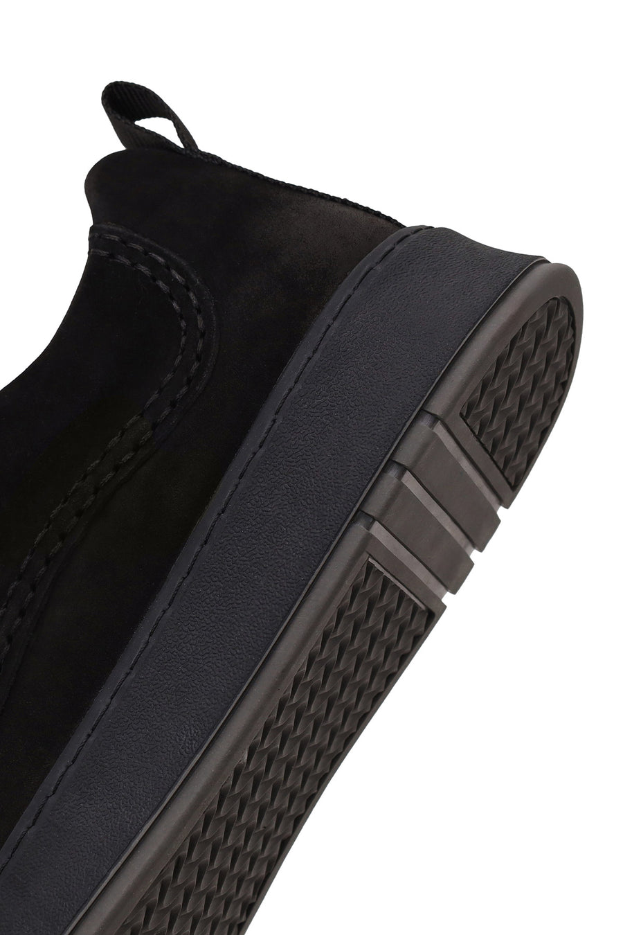 Erkek Siyah Bağcıklı Kalın Tabanlı Nubuk Deri Sneaker