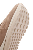 Women's Beige Suede Leather Thick Soled Sneaker | Derimod