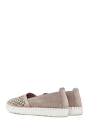 Kadın Bej Süet Deri Comfort Loafer | Derimod