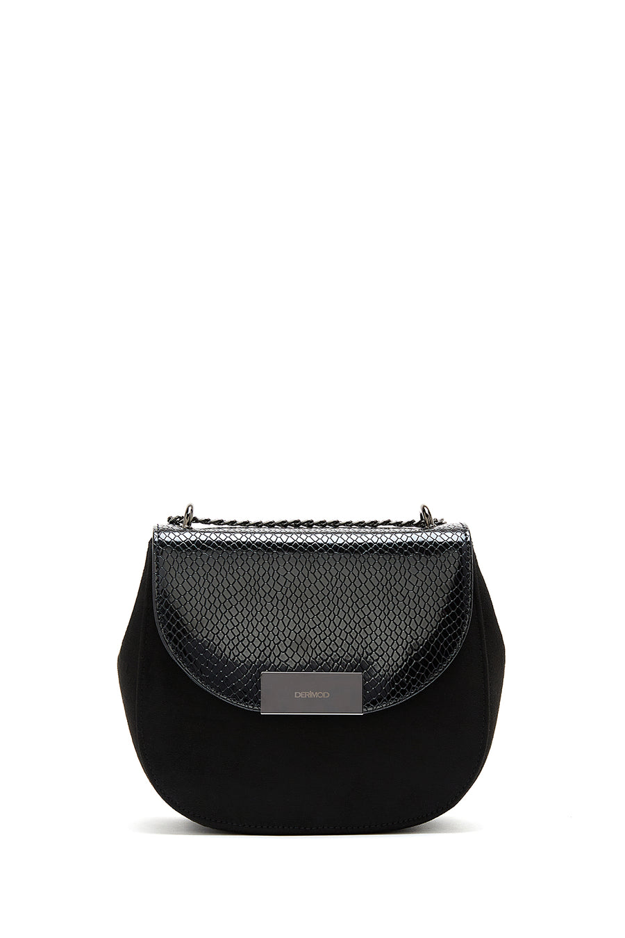 Women's Black Chain Strap Printed Shoulder Bag