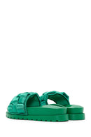 Women's Green Knitted Thick Soled Slippers | Derimod