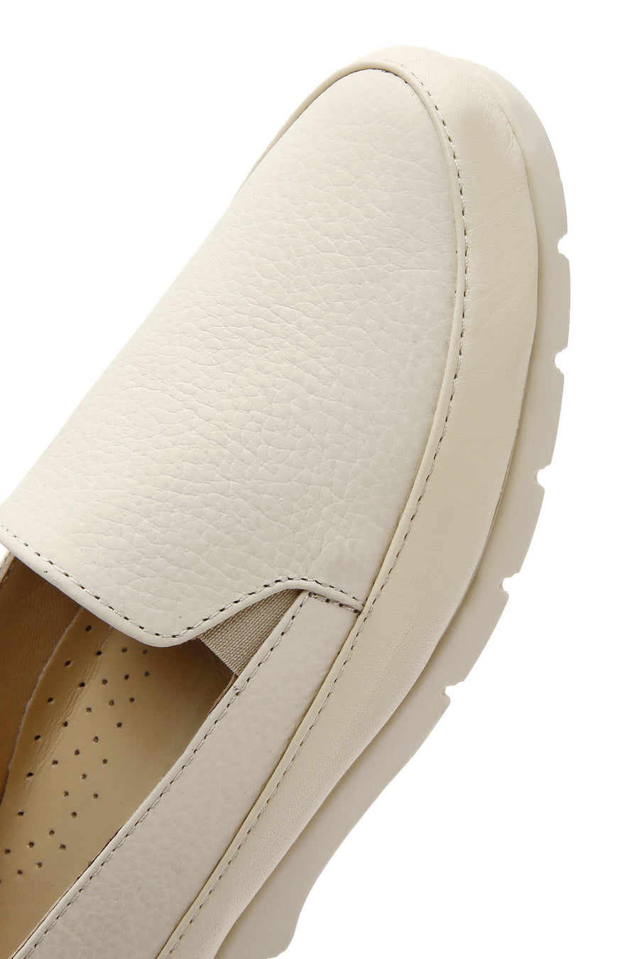 Women's Cream Leather Comfort Loafer