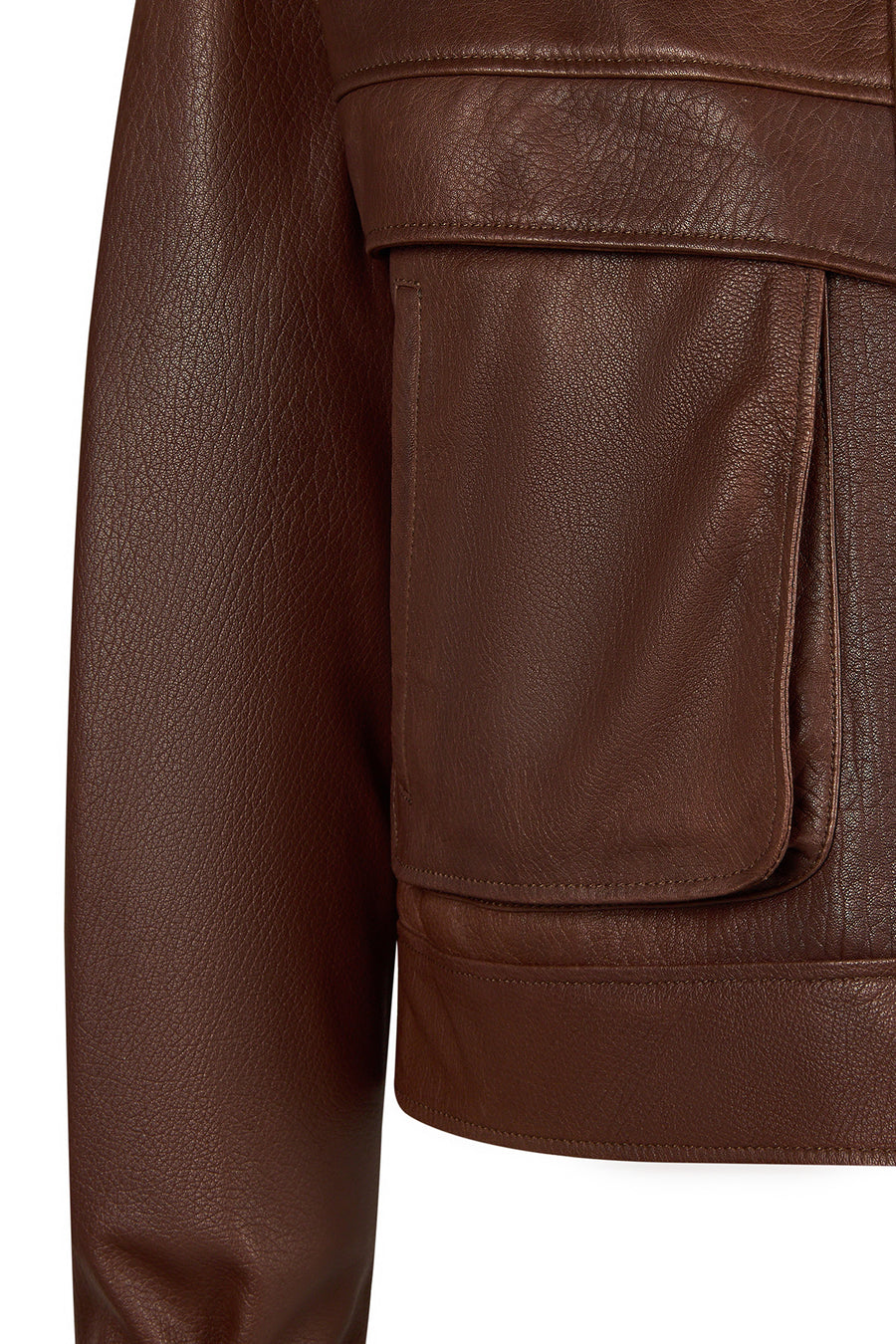 Margot Woman Whiskey Short Collar Fur Leather Jacket