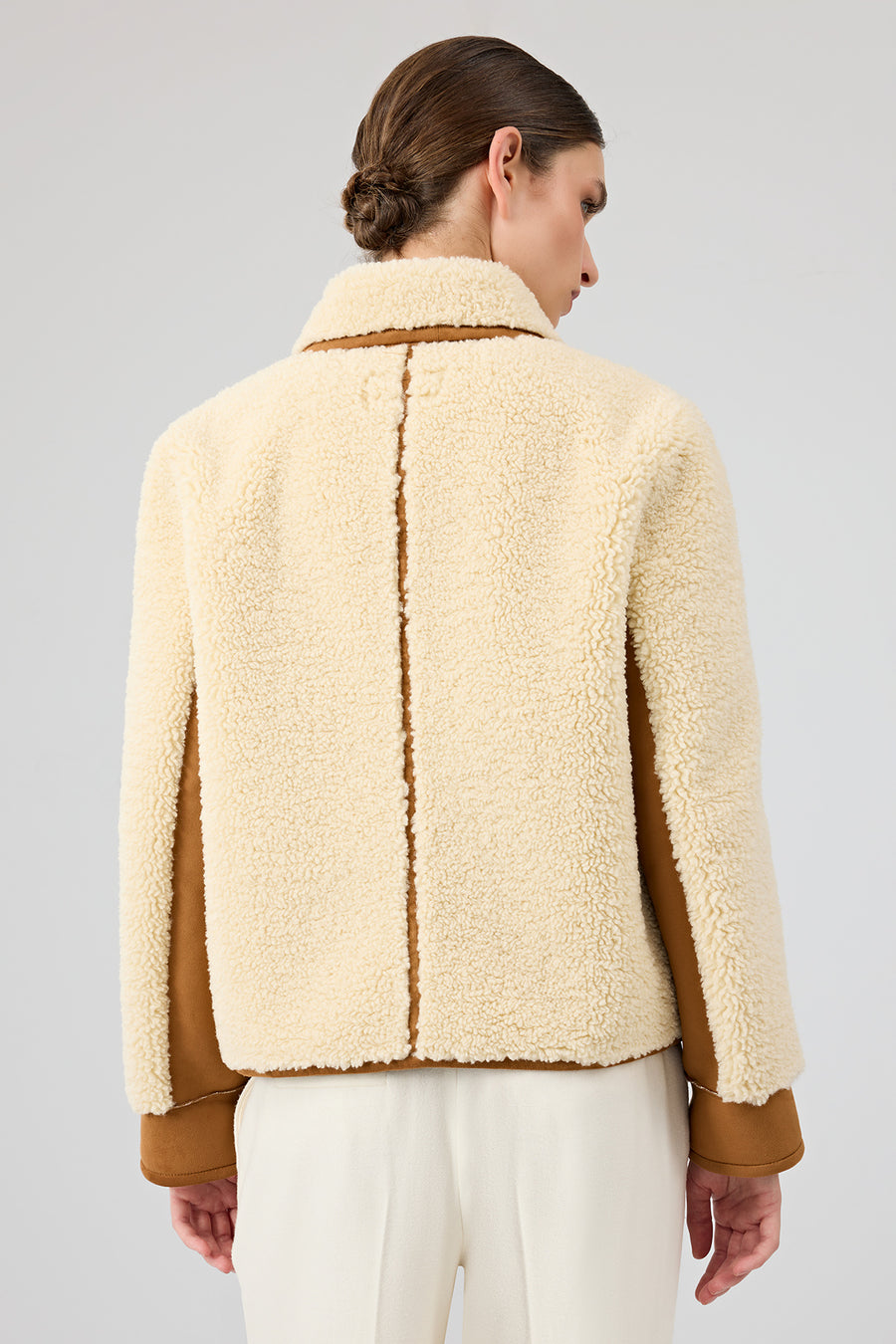 Samoens Women's Beige Short Teddy Coat