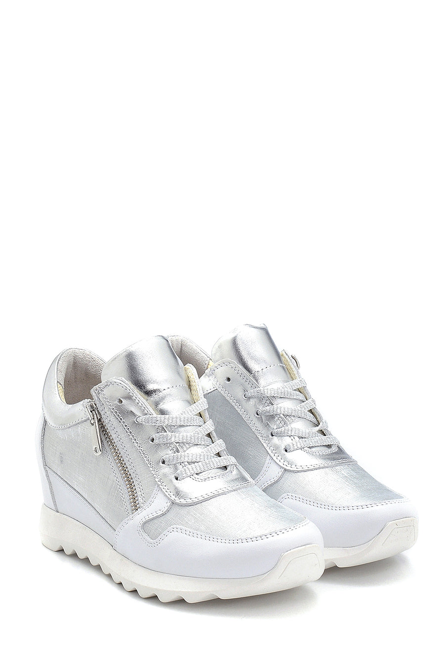 Women's Leather Zipper Detailed Sneaker