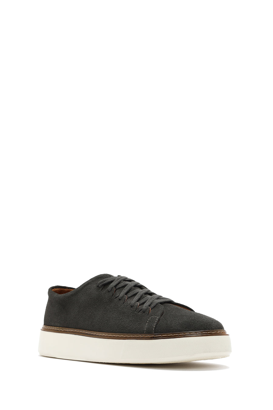 Erkek Yeşil Bağcıklı Kalın Tabanlı Süet Deri Sneaker
