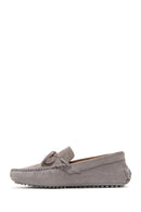 Men's Gray Suede Leather Tasseled Daily Loafer | Derimod