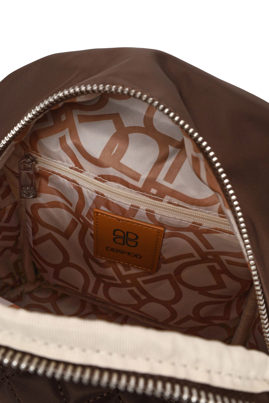 Woman Brown Fabric Backpack