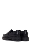 Woman Black Thick-Soled Leather Masculine Loafer | Derimod