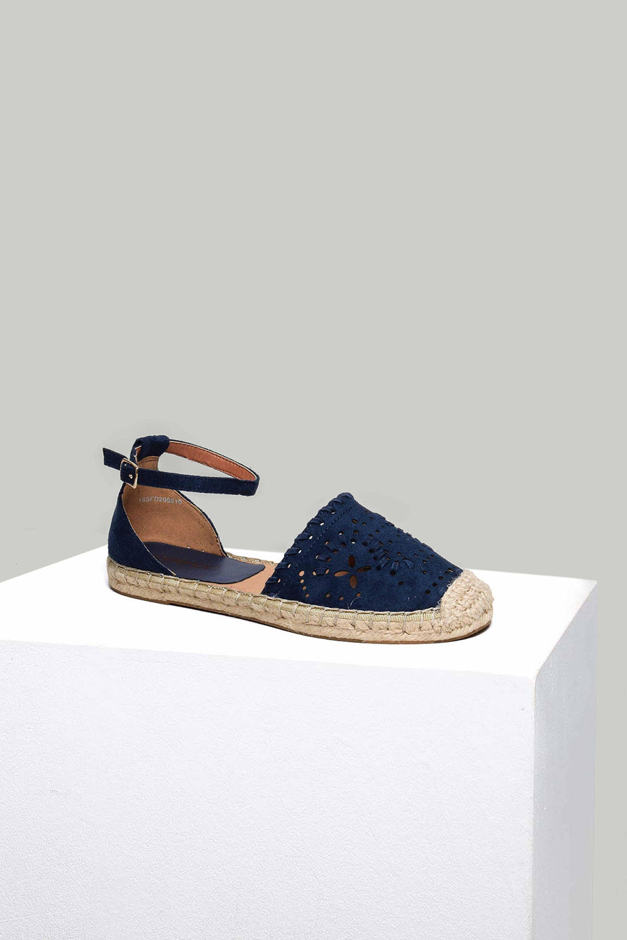 Suede Women's Espadrille with Ankle Strap 18SFD206810 | Derimod