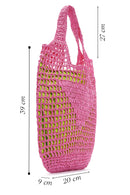 Women's Pink Straw Shoulder Bag | Derimod