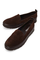 Kadın Kahverengi Süet Deri Konfor Loafer | Derimod