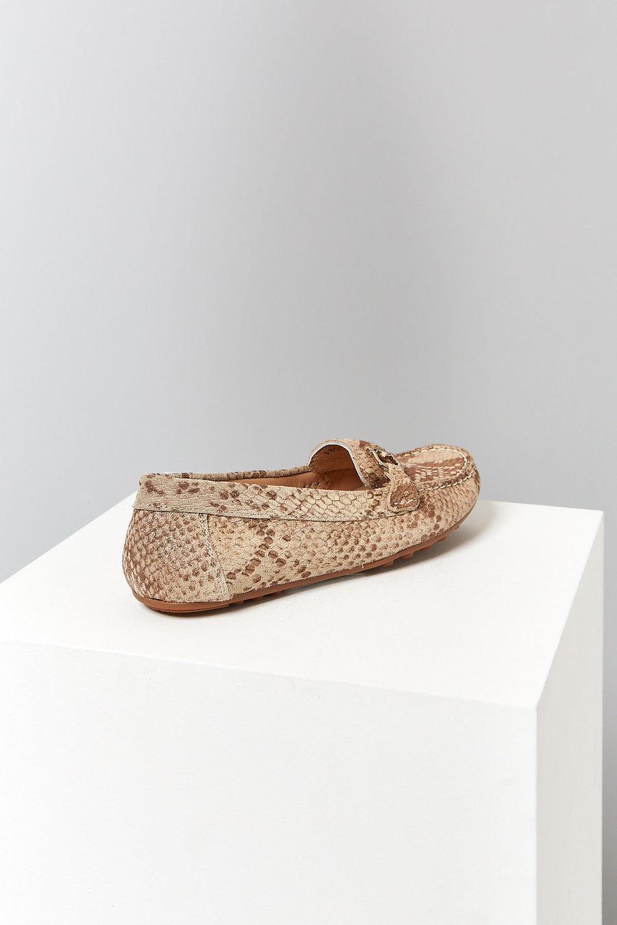 Snake Patterned Women's Leather Loafer
