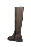 Geox Women's Brown Serilda Zippered Leather Boots | Derimod