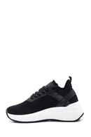 Women's Black Thick Soled Fabric Sneaker | Derimod