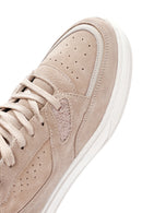 Women's Beige Suede Leather High Top Sneaker | Derimod