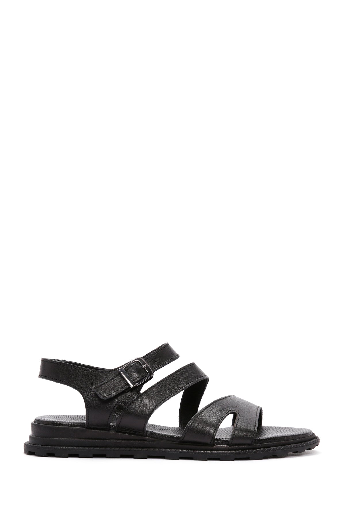 Women's Black Ankle Strap Leather Sandals 24SFD350818 | Derimod