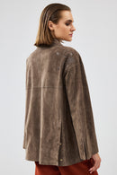 Jennifer Women's Mink Suede Leather Jacket | Derimod