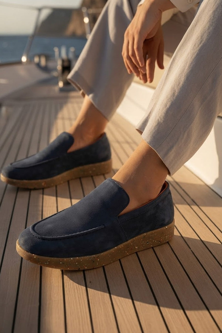 Male Navy Suede Loafer