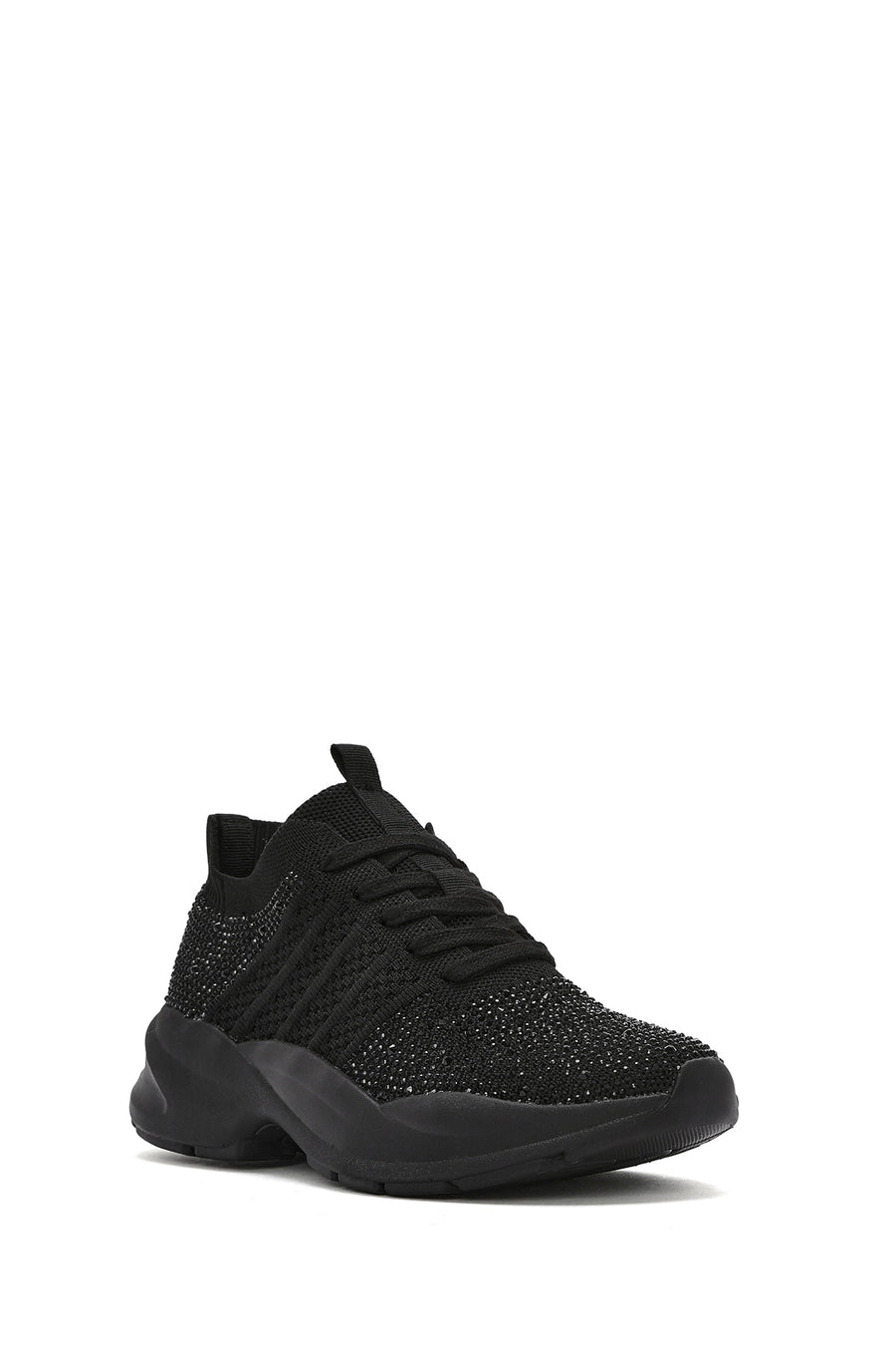 Derimod Zero Women's Black Lace-Up Stone Fabric Sneakers