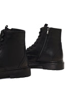 Men's Black Zippered Leather Casual Boot | Derimod