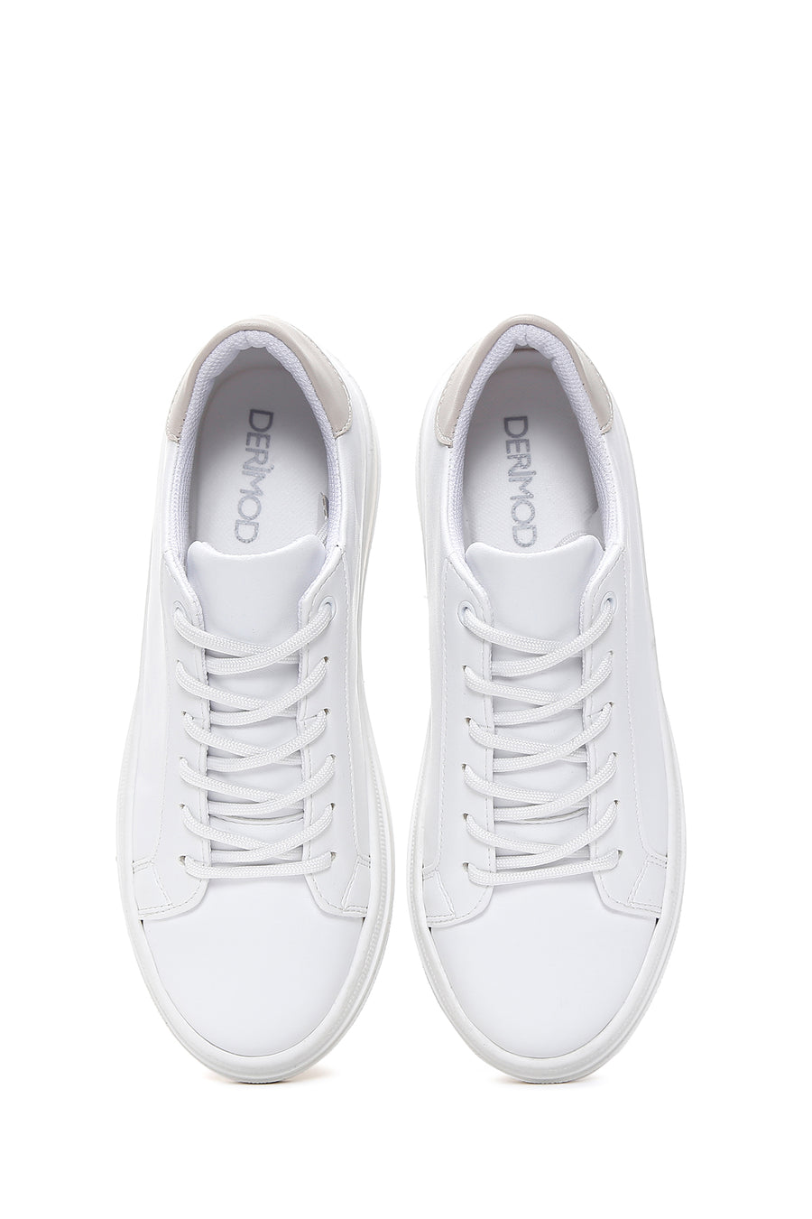 Women's White Lace-Up Sneaker