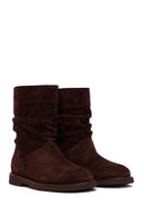 Woman Brown Suede Boots | Derimod