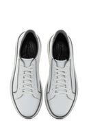 Men's White Lace-up Leather Sneaker | Derimod